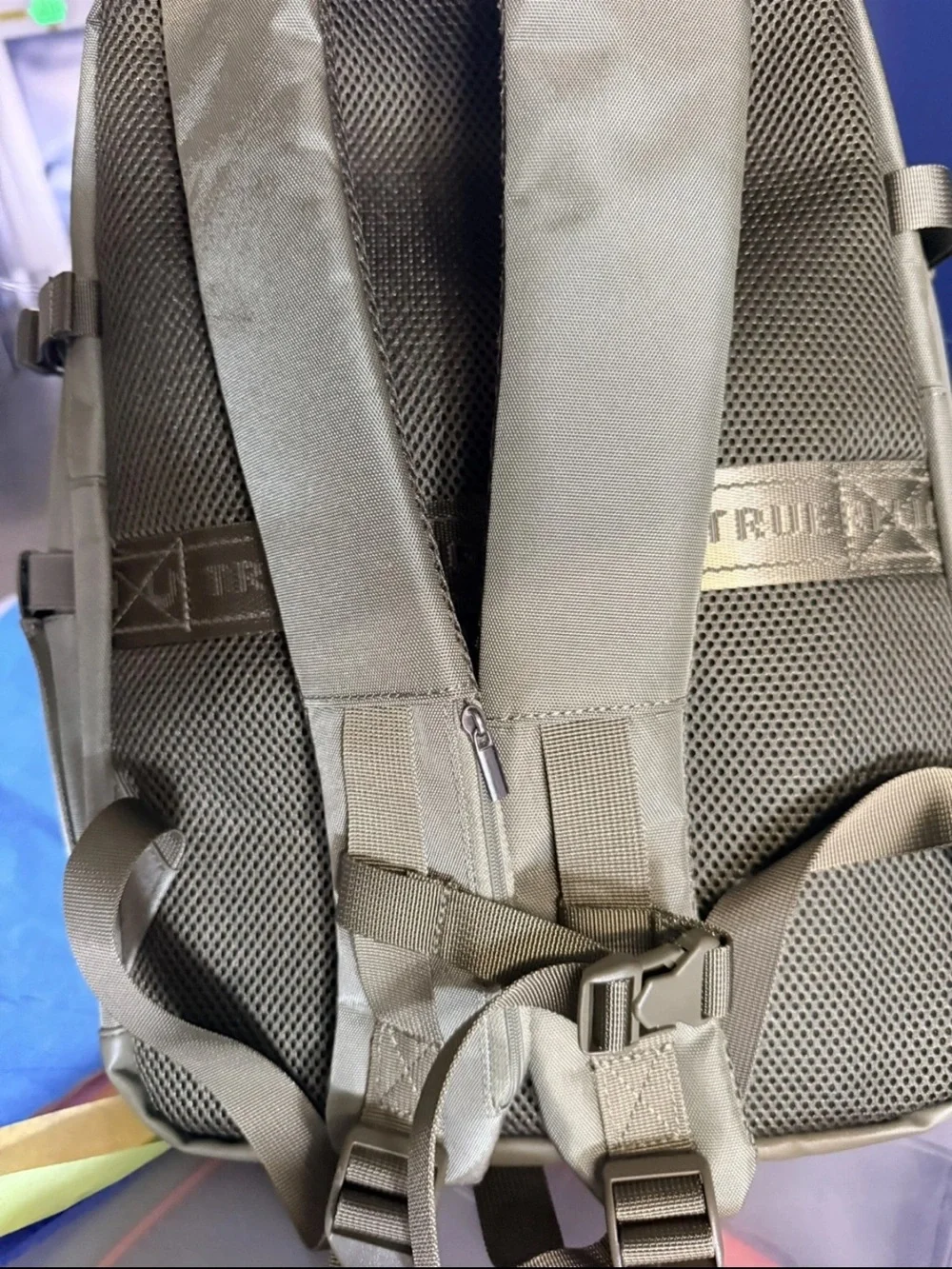 True Religion Dome Backpack in olive green.